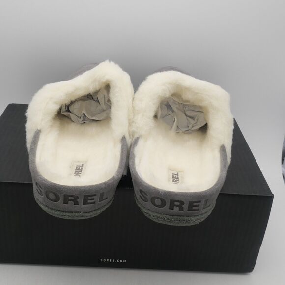 NEW SOREL Nakiska Slide II Women's 12 Suede Lined Slippers Gray Indoor/Outdoor - Picture 5 of 10